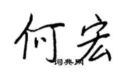 王正良何宏行書個性簽名怎么寫
