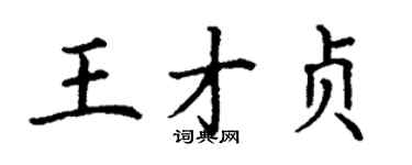 丁謙王才貞楷書個性簽名怎么寫