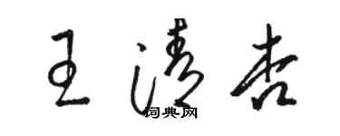 駱恆光王清杏草書個性簽名怎么寫