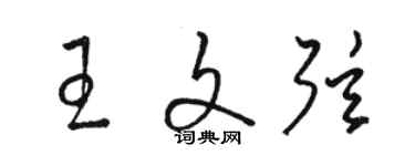 駱恆光王文弦草書個性簽名怎么寫