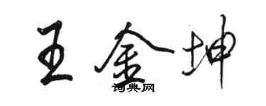 駱恆光王金坤行書個性簽名怎么寫