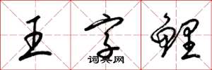 梁錦英王字鯉草書怎么寫