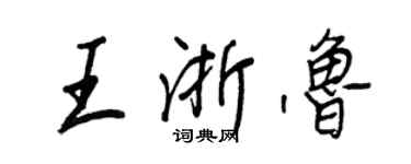 王正良王浙魯行書個性簽名怎么寫