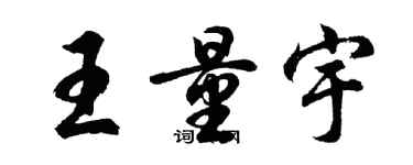 胡問遂王量宇行書個性簽名怎么寫