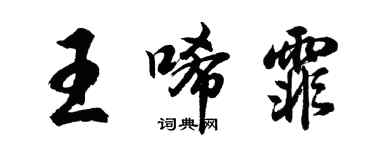 胡問遂王唏霏行書個性簽名怎么寫