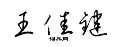 梁錦英王佳鍵草書個性簽名怎么寫