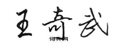 駱恆光王奇武行書個性簽名怎么寫