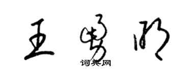 梁錦英王勇明草書個性簽名怎么寫