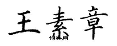 丁謙王素章楷書個性簽名怎么寫
