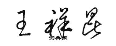 駱恆光王祥昆草書個性簽名怎么寫