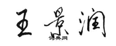 駱恆光王景潤行書個性簽名怎么寫