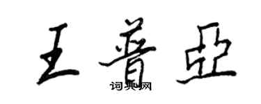 王正良王普亞行書個性簽名怎么寫