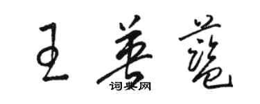 駱恆光王英藍草書個性簽名怎么寫