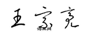 梁錦英王宗亮草書個性簽名怎么寫