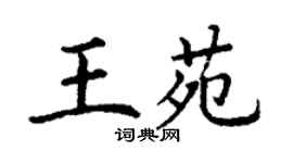 丁謙王苑楷書個性簽名怎么寫