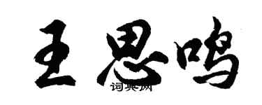 胡問遂王思鳴行書個性簽名怎么寫