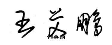 朱錫榮王艾鵬草書個性簽名怎么寫