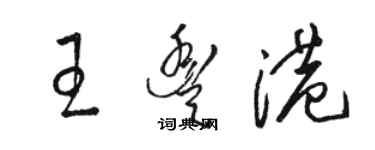 駱恆光王豐港草書個性簽名怎么寫