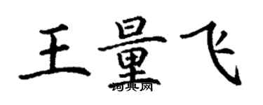 丁謙王量飛楷書個性簽名怎么寫