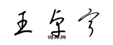 梁錦英王卓寧草書個性簽名怎么寫