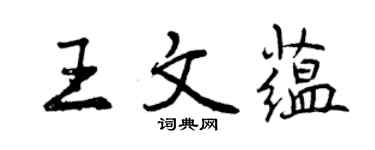 曾慶福王文蘊行書個性簽名怎么寫
