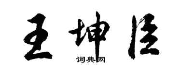 胡問遂王坤臣行書個性簽名怎么寫