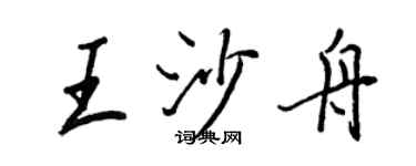 王正良王沙舟行書個性簽名怎么寫