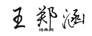 駱恆光王鄭涵行書個性簽名怎么寫