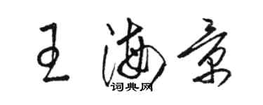 駱恆光王海景草書個性簽名怎么寫