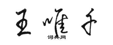 駱恆光王唯千行書個性簽名怎么寫