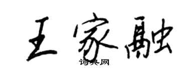 王正良王家融行書個性簽名怎么寫