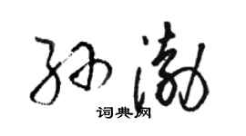 駱恆光孫渤草書個性簽名怎么寫