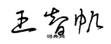 曾慶福王智帆草書個性簽名怎么寫