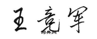 駱恆光王競軍行書個性簽名怎么寫