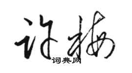 駱恆光許梅草書個性簽名怎么寫