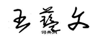 朱錫榮王藍文草書個性簽名怎么寫