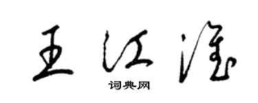 梁錦英王江淮草書個性簽名怎么寫