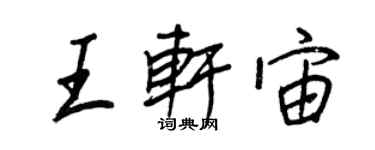 王正良王軒宙行書個性簽名怎么寫