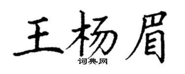 丁謙王楊眉楷書個性簽名怎么寫