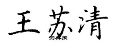 丁謙王蘇清楷書個性簽名怎么寫