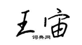 王正良王宙行書個性簽名怎么寫