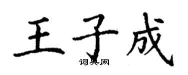 丁謙王子成楷書個性簽名怎么寫