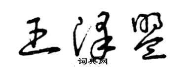 曾慶福王澤盟草書個性簽名怎么寫