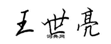 王正良王世亮行書個性簽名怎么寫