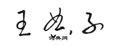 駱恆光王典子草書個性簽名怎么寫