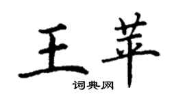 丁謙王苹楷書個性簽名怎么寫