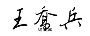 王正良王喬兵行書個性簽名怎么寫