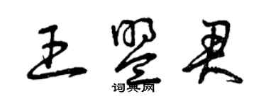 曾慶福王盟君草書個性簽名怎么寫