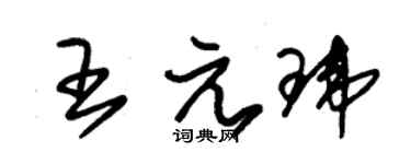 朱錫榮王元瑋草書個性簽名怎么寫
