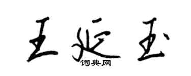 王正良王延玉行書個性簽名怎么寫